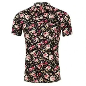 Men’s Short Sleeve Button Down Floral Hawaiian Shirt